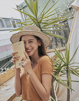 彈性羅紋大V領捲邊BRA TOP