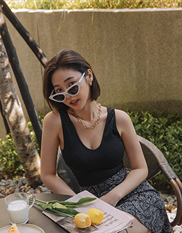羅紋彈性V領顯瘦BRA TOP