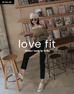 LOVE FIT排釦黑色小開衩牛仔褲