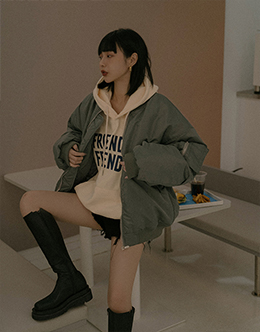 休閒感鋪棉防風外套