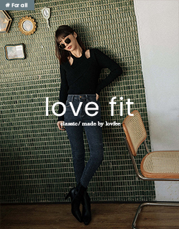 LOVE FIT 內加絨褲口刷破窄管褲