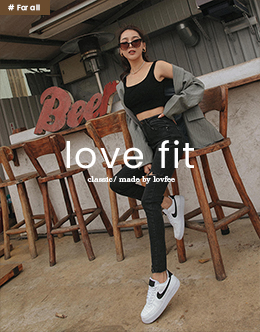 LOVE FIT 割破顯瘦窄管牛仔褲