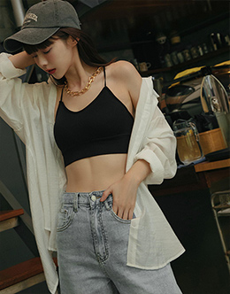 彈性羅紋交叉美背BRA TOP