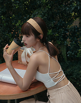 彈性羅紋交叉美背BRA TOP