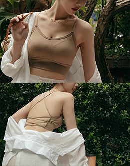 彈性羅紋交叉美背BRA TOP