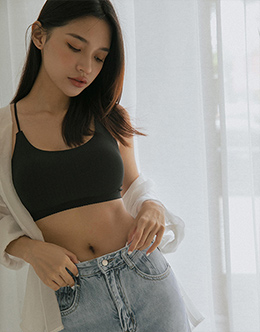 後交叉美背圓U領細肩BRATOP