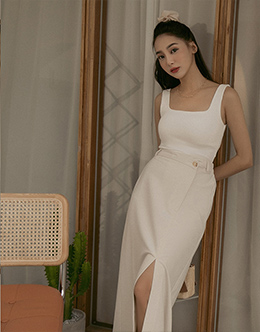 方領羅紋微短版BRA TOP