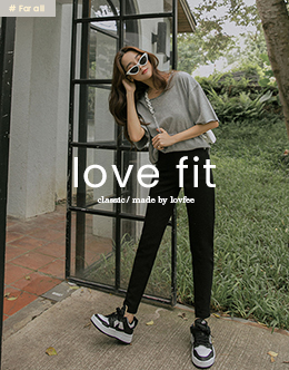 LOVE FIT斜紋顯瘦窄管黑褲