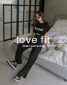 LOVE FIT彈力空氣棉顯瘦剪裁線寬褲