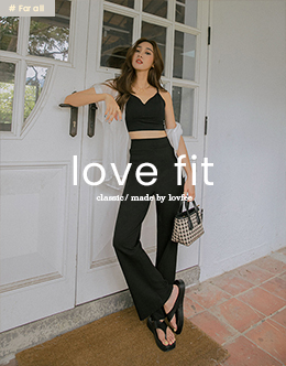 LOVE FIT自然棉顯瘦微喇叭長褲