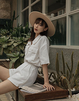 小香風織紋抽鬚微長版外套