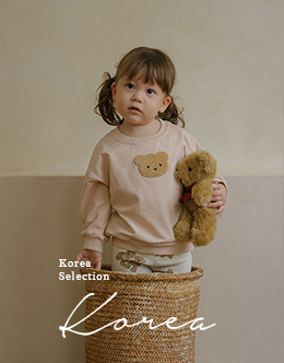 KOREA童裝胸前熊熊刺繡上衣
