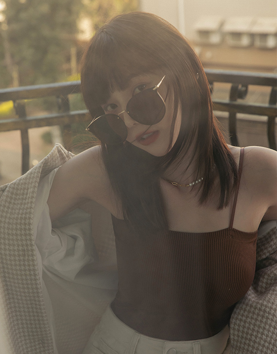坑條彈性平口BRA TOP