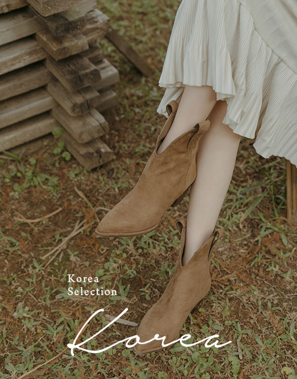 韓國時髦麂皮短靴