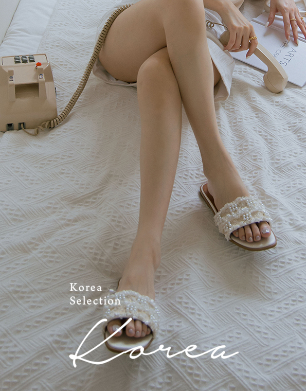 韓國小香風珍珠涼拖鞋