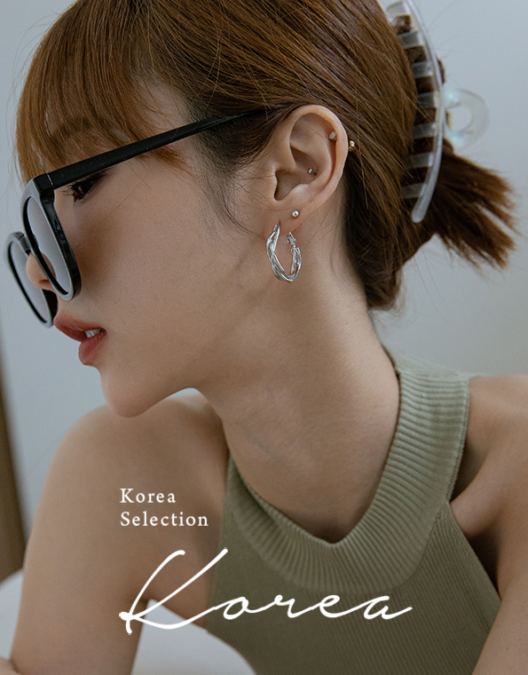 韓國簡約麻花耳環