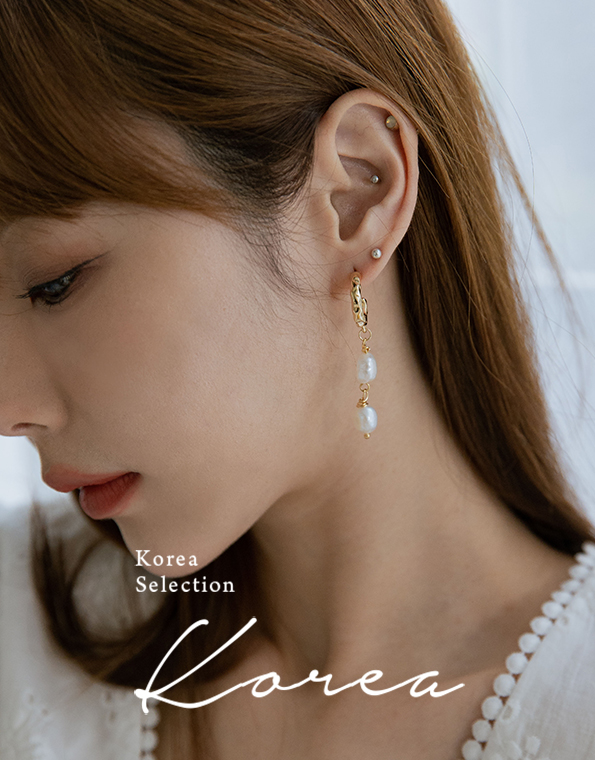 韓國珍珠垂墜耳環