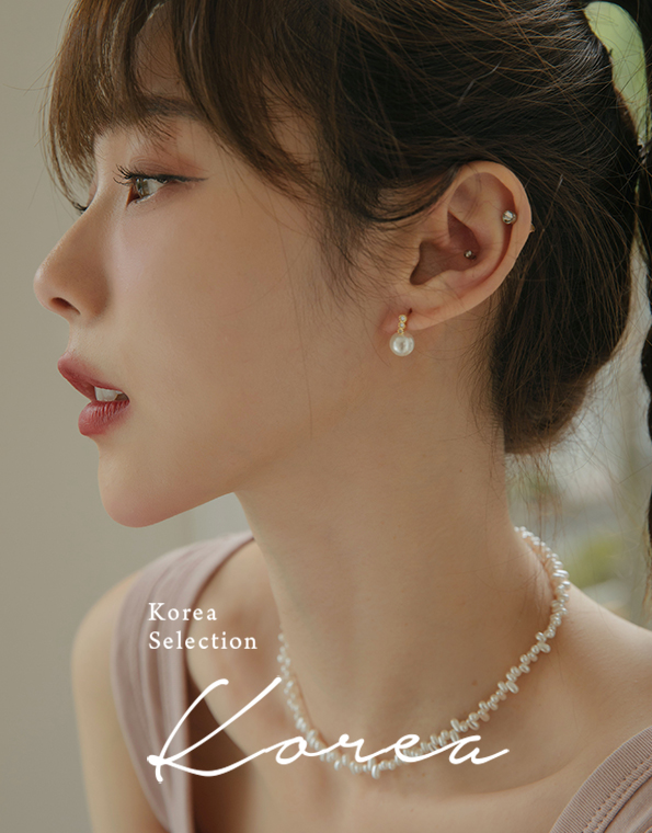 韓國優雅珍珠水鑽耳環