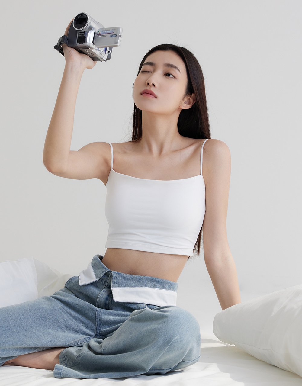 MIT 涼感平口細肩帶BRA TOP