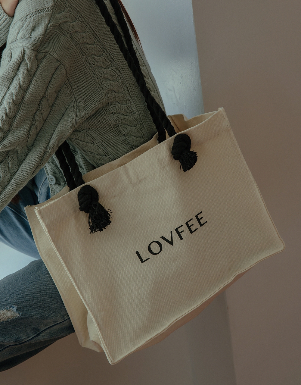 LOVFEE品牌粗棉繩帆布袋