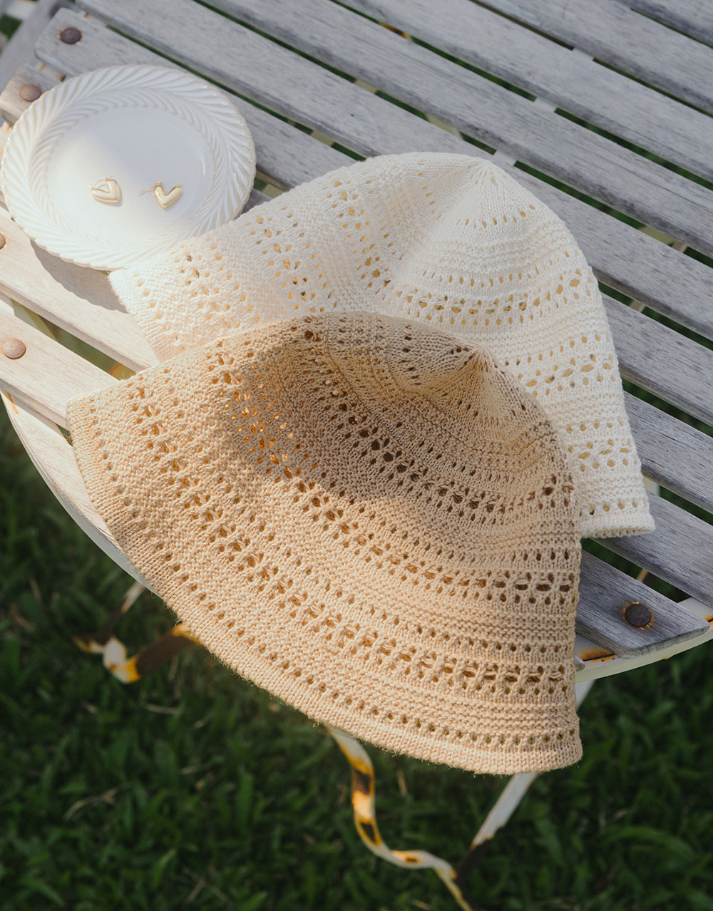 花紋編織帽
