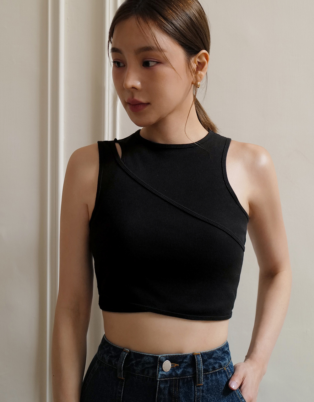 MIT造型感羅紋BRA TOP