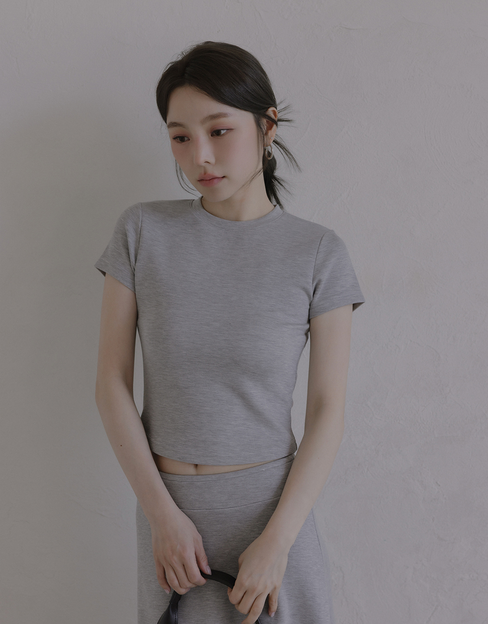 圓領百搭短袖上衣(砂洗果凍棉)