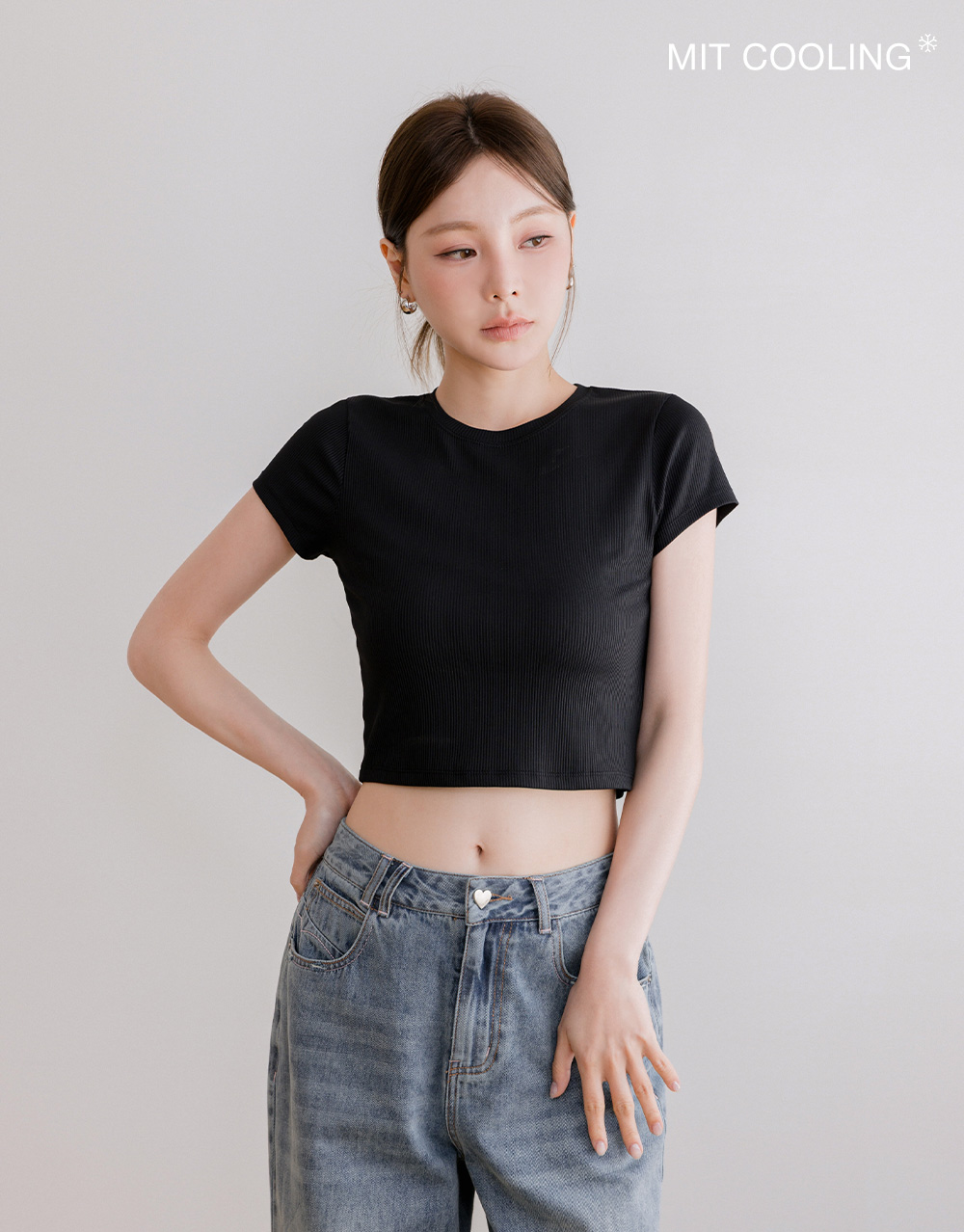 涼感坑條短袖上衣