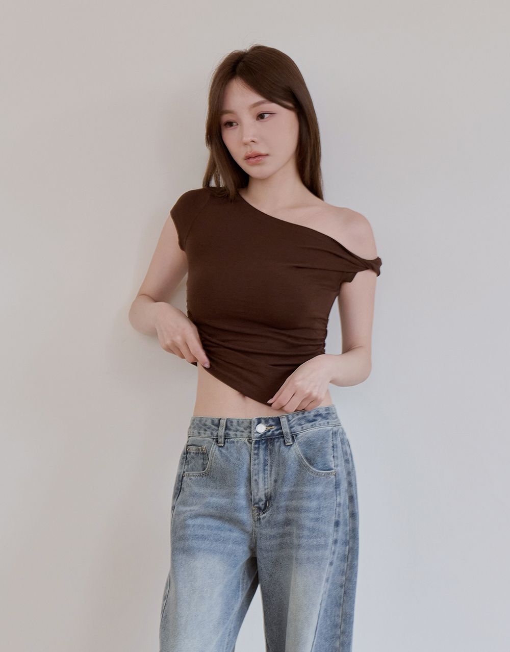扭結兩穿短袖上衣(EcoCosy極柔優可絲)