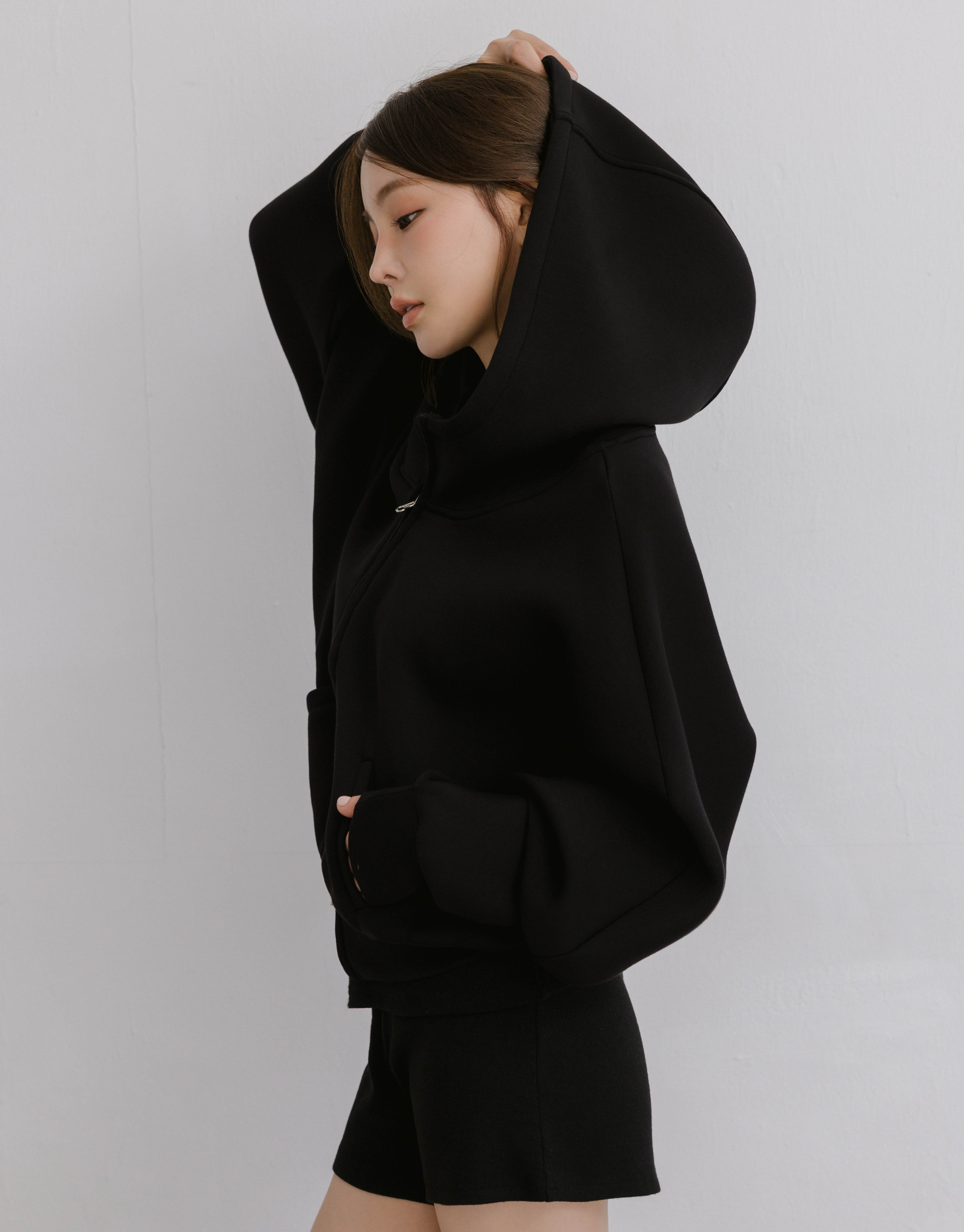 雙拉鍊連帽外套(太空棉)