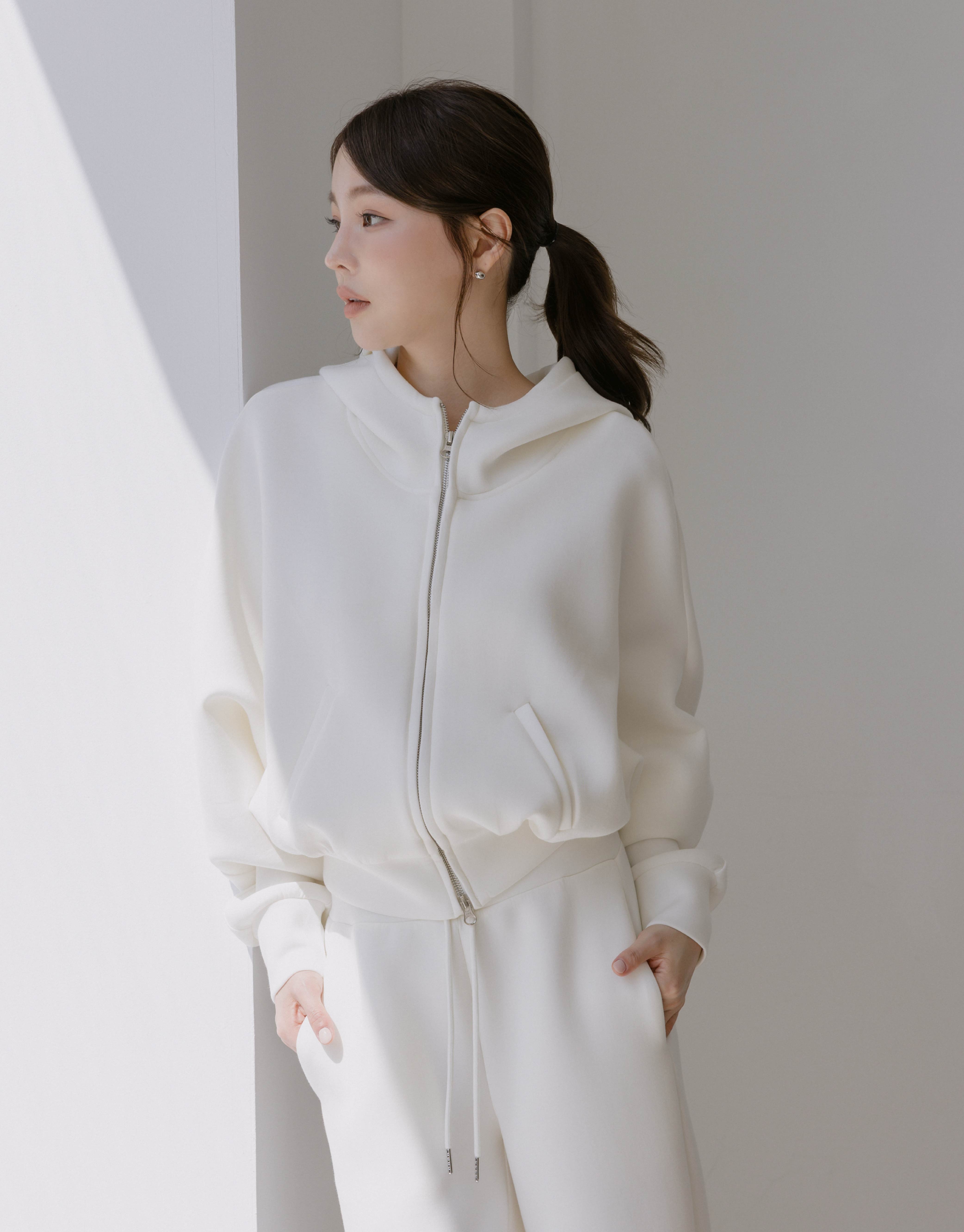 雙拉鍊連帽外套(太空棉)