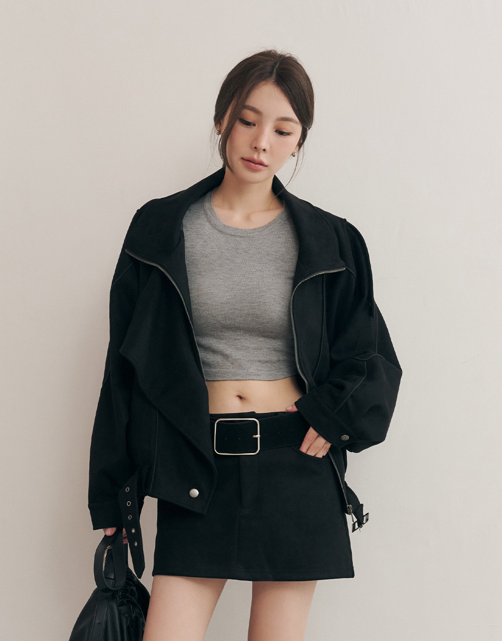 翻領率性麂皮外套