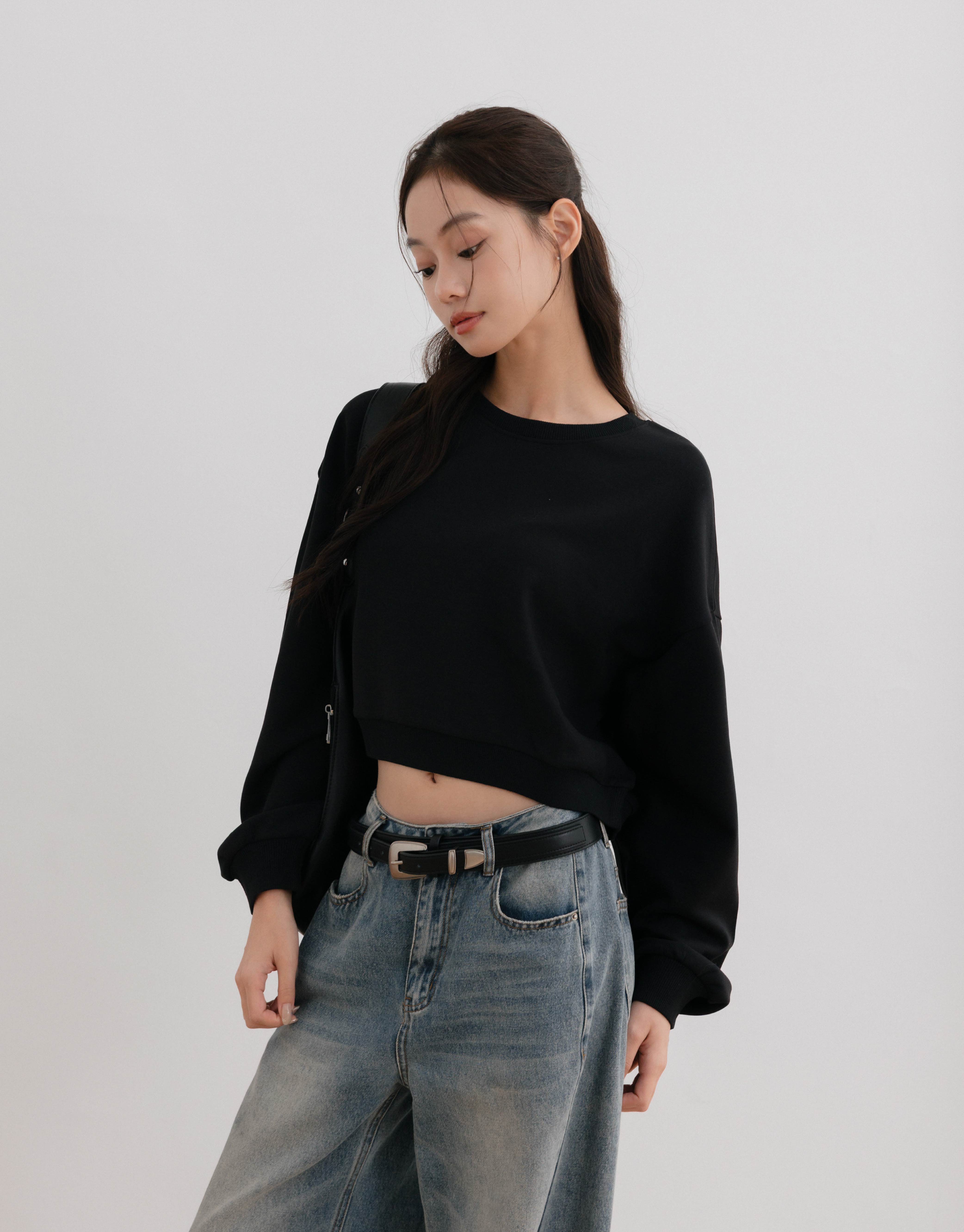 圓領長袖上衣(磨毛雲朵棉)