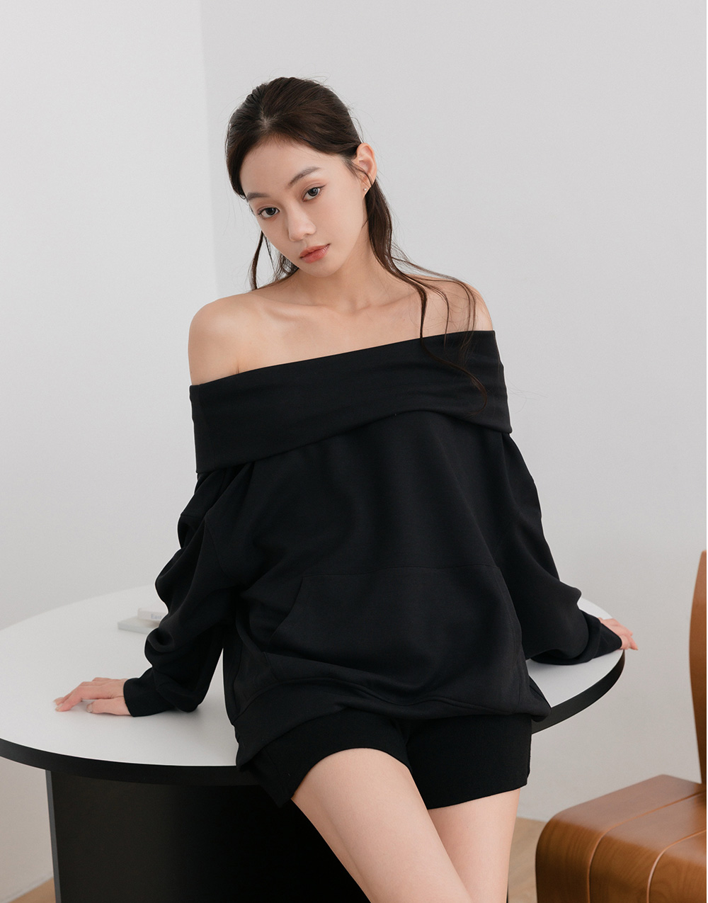 大翻領口袋長袖上衣(磨毛雲朵棉)