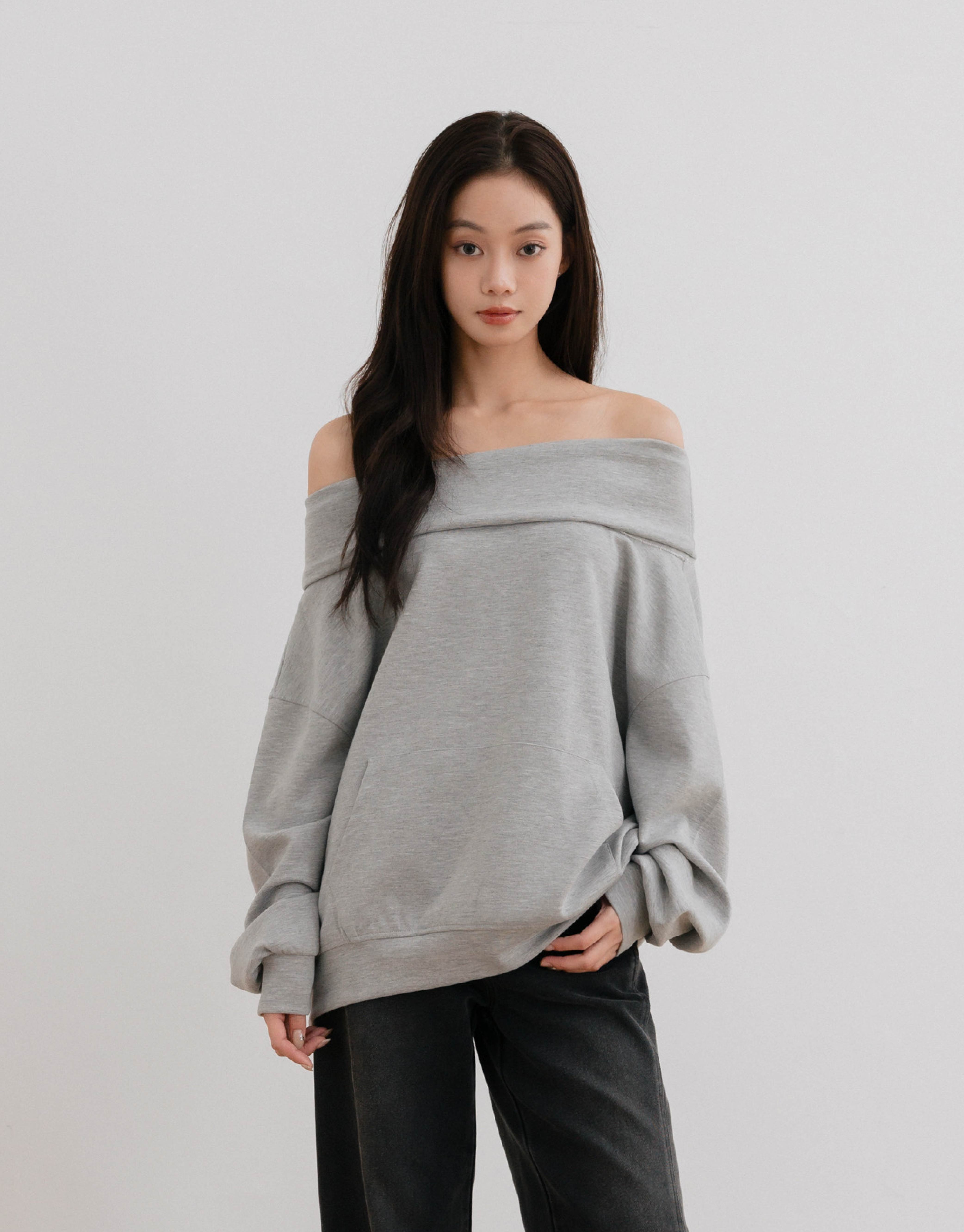 大翻領口袋長袖上衣(磨毛雲朵棉)