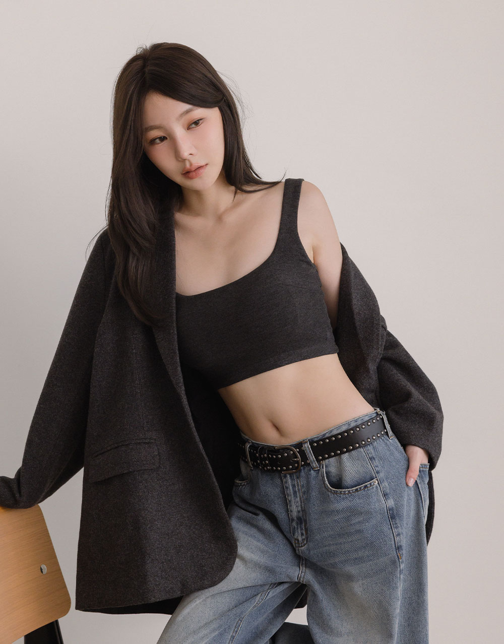 磨毛柔軟方領BRA TOP