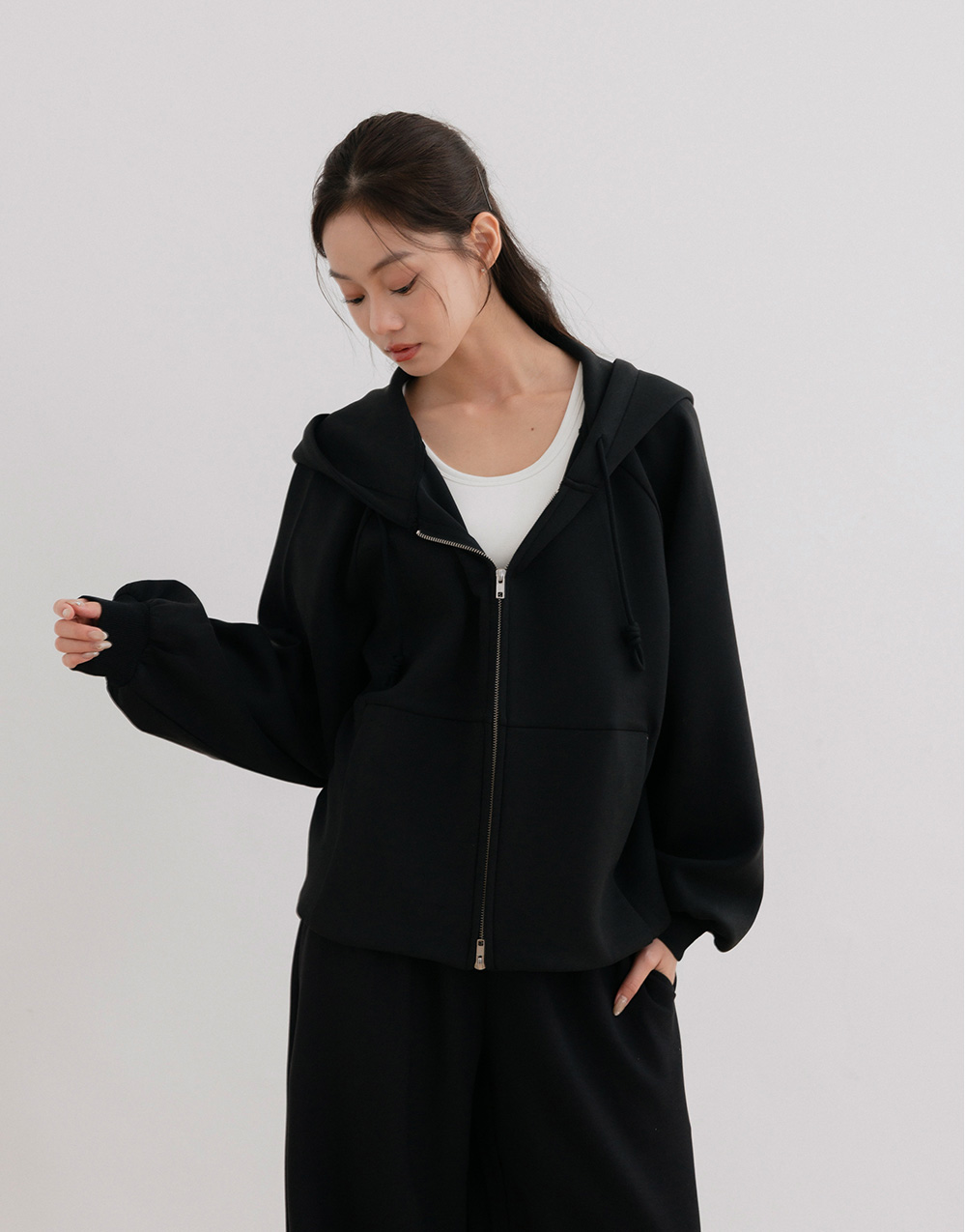 廓形連帽外套(磨毛雲朵棉)