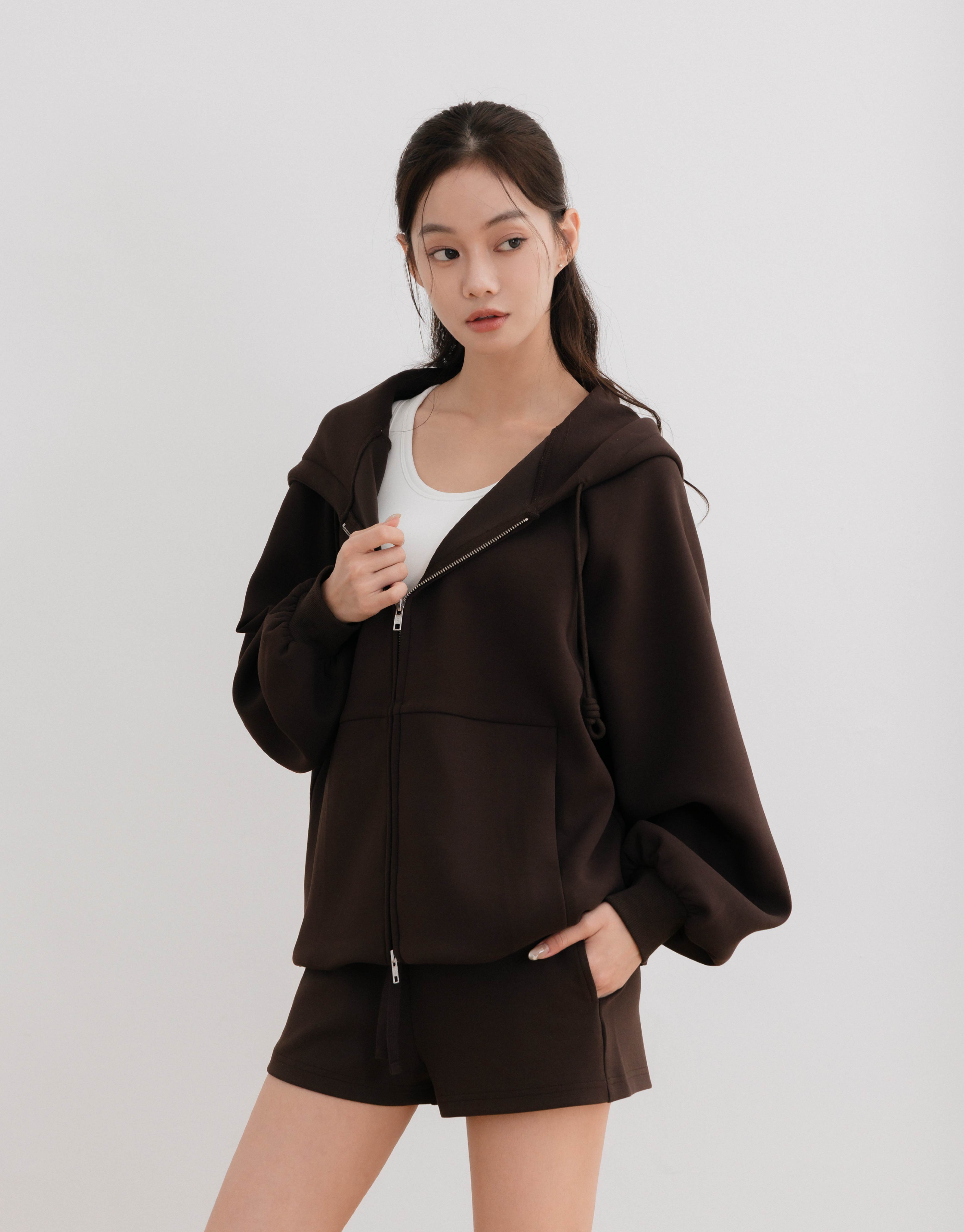 廓形連帽外套(磨毛雲朵棉)