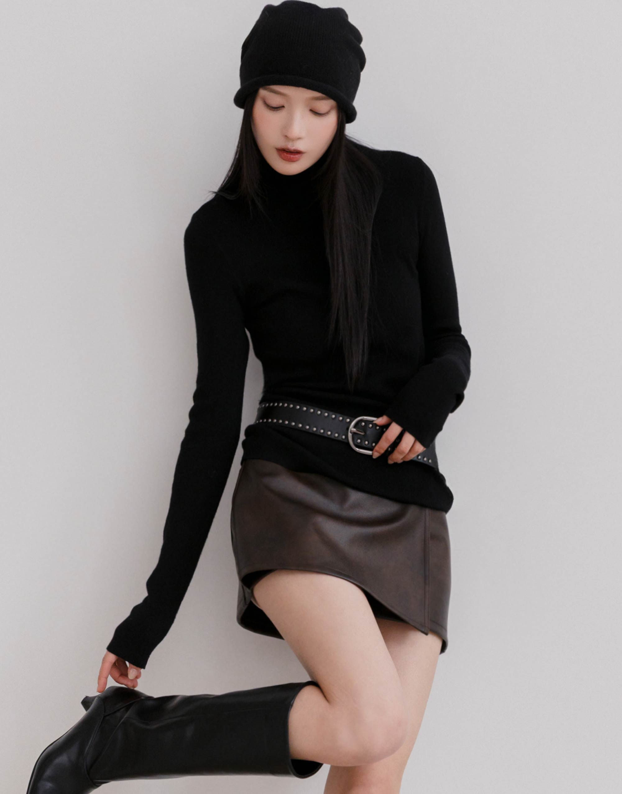 羊毛高領針織上衣