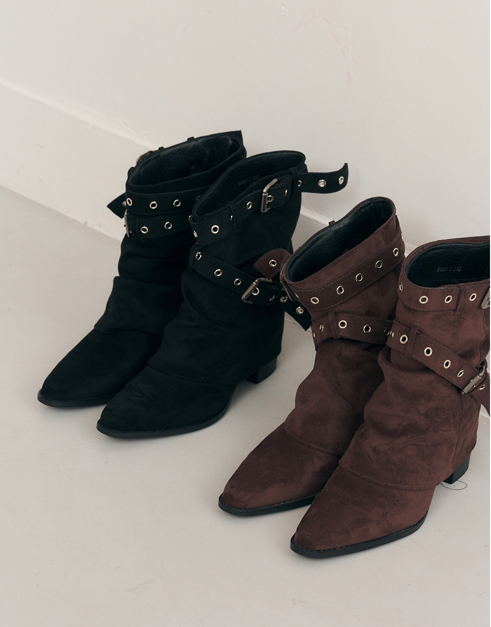 麂皮率性低跟短靴