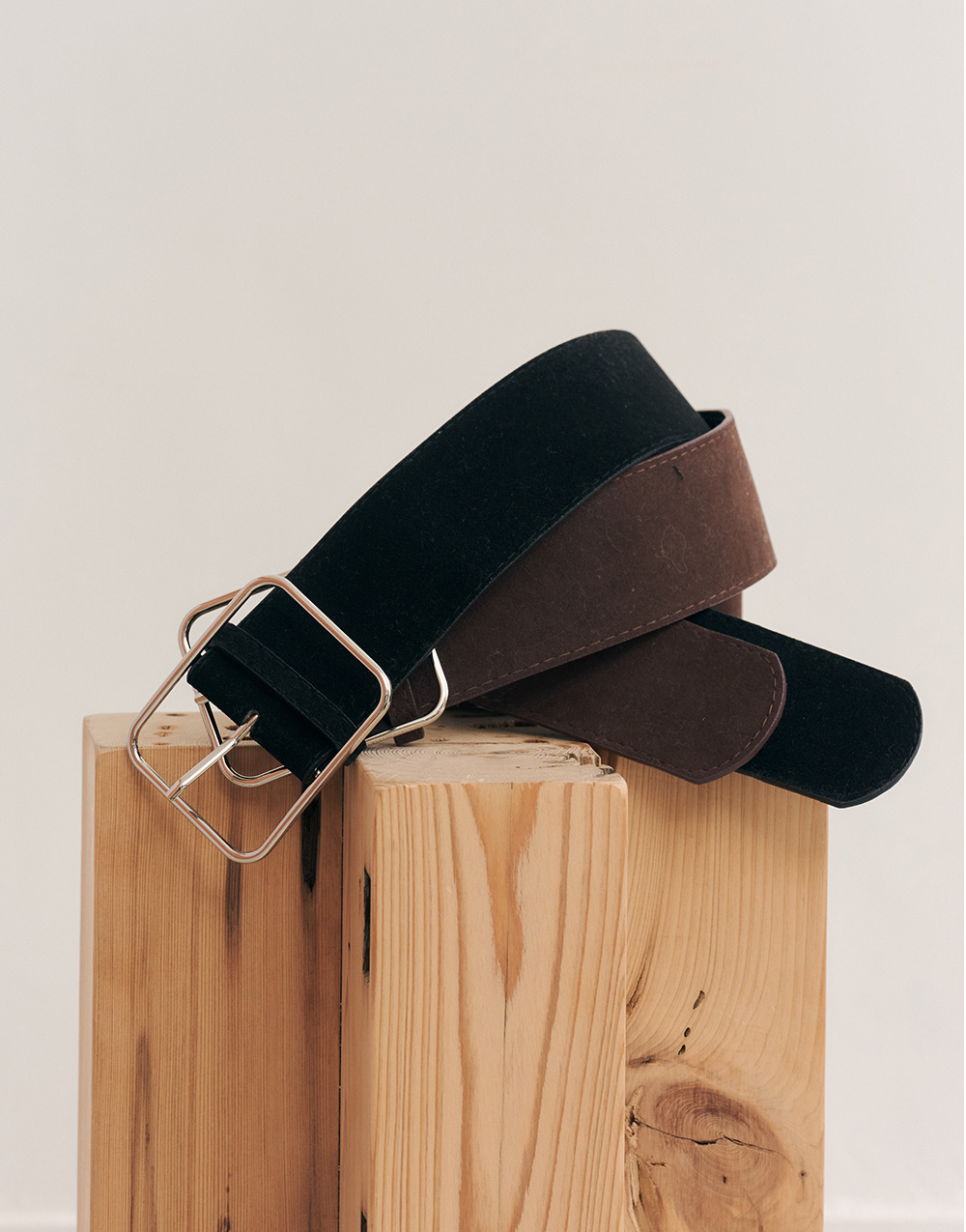 麂皮寬腰帶