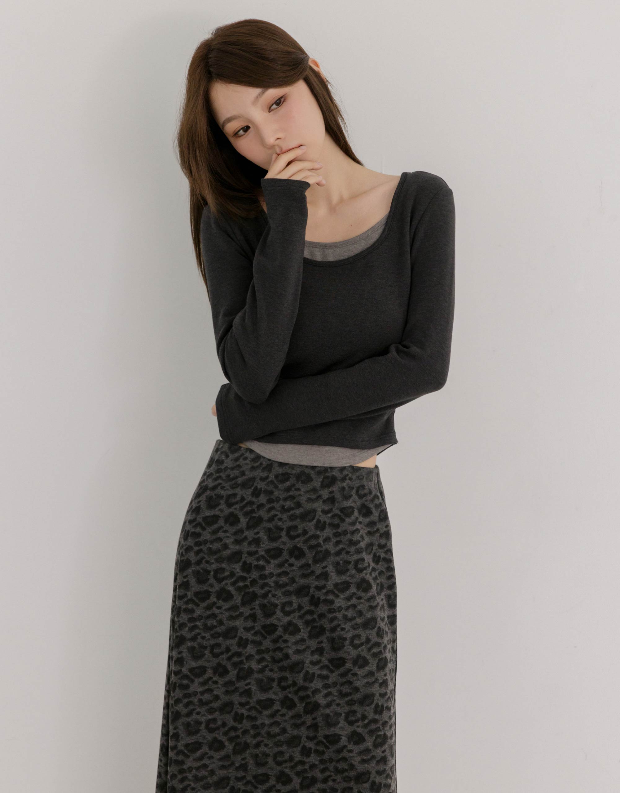 假兩件絨棉上衣