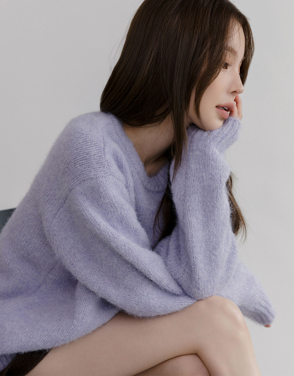 羊毛圓領針織毛衣