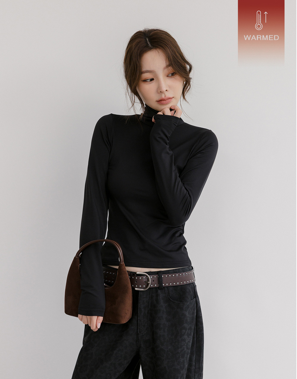 發熱高領長袖上衣