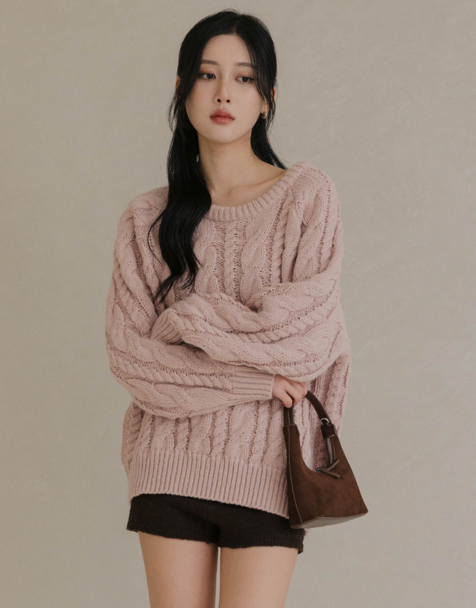 粗麻花針織毛衣