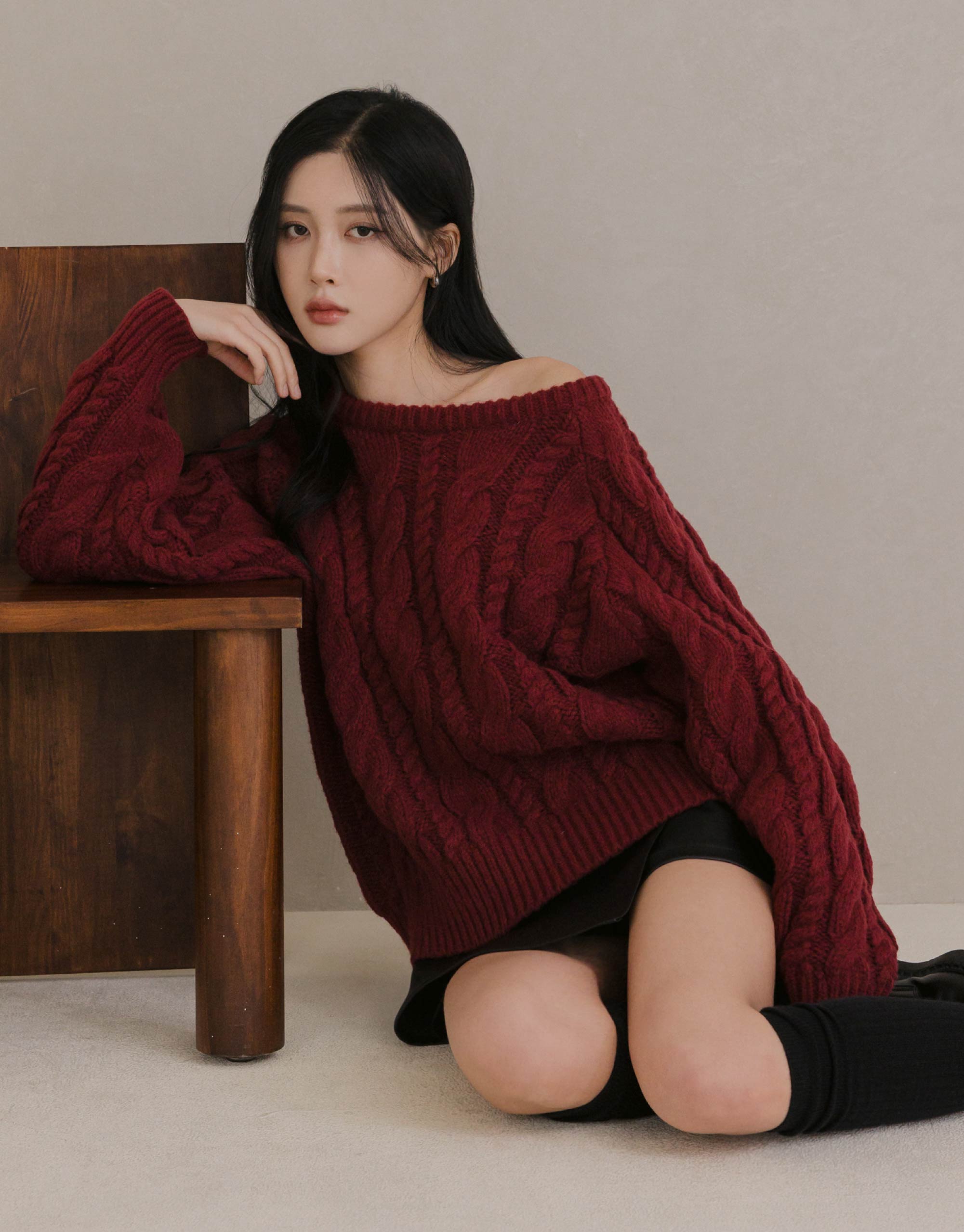 粗麻花針織毛衣