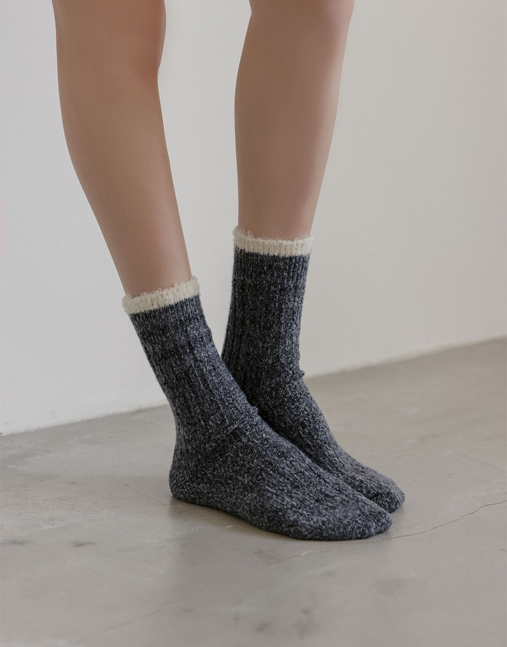 撞色混紗襪子