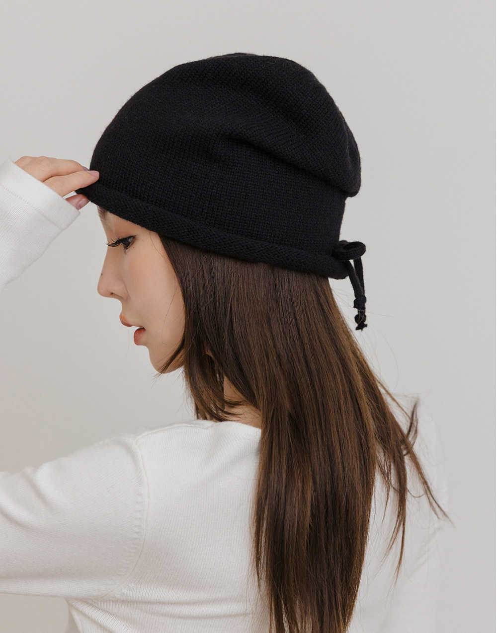 抽繩針織帽