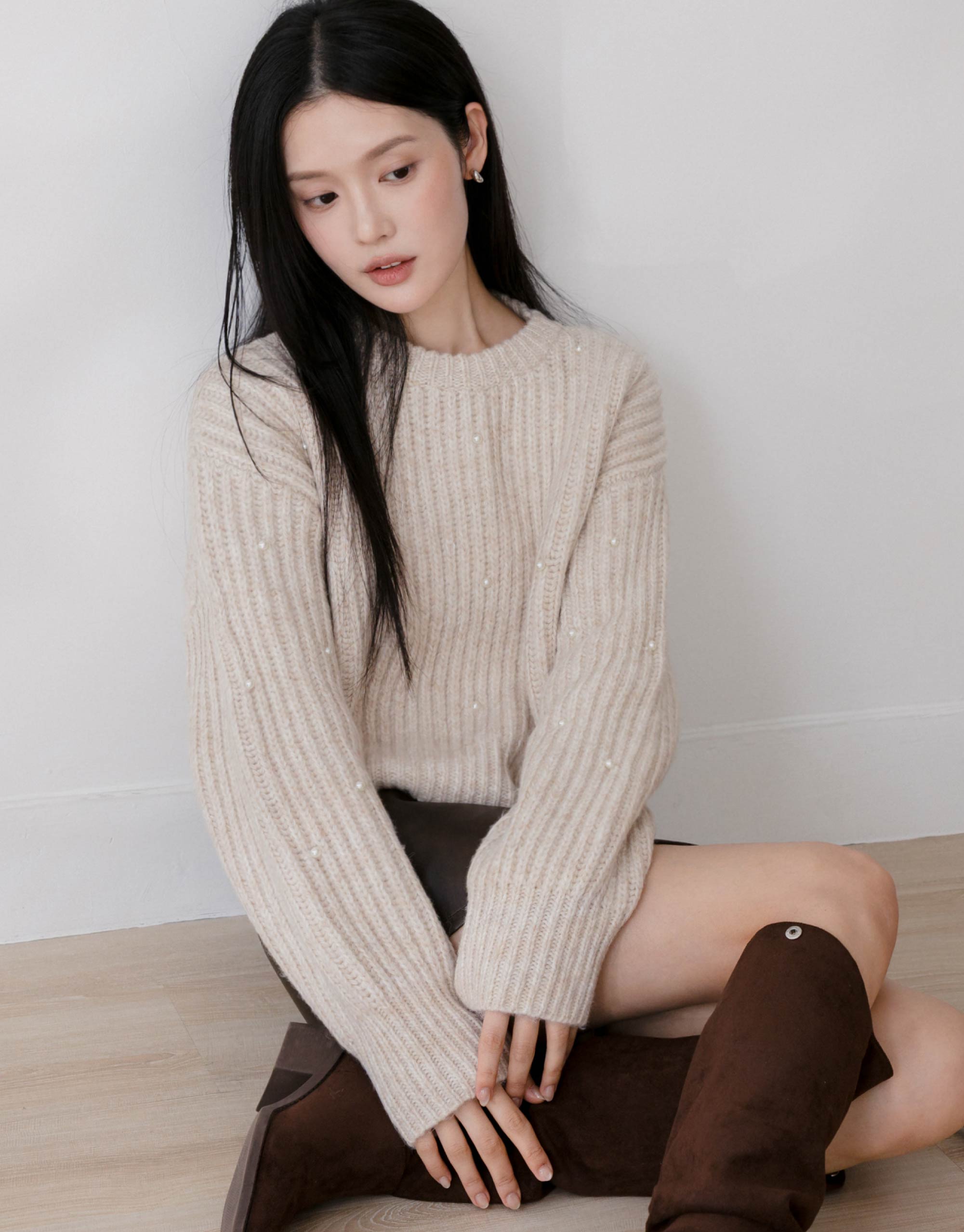 羊毛珍珠針織毛衣