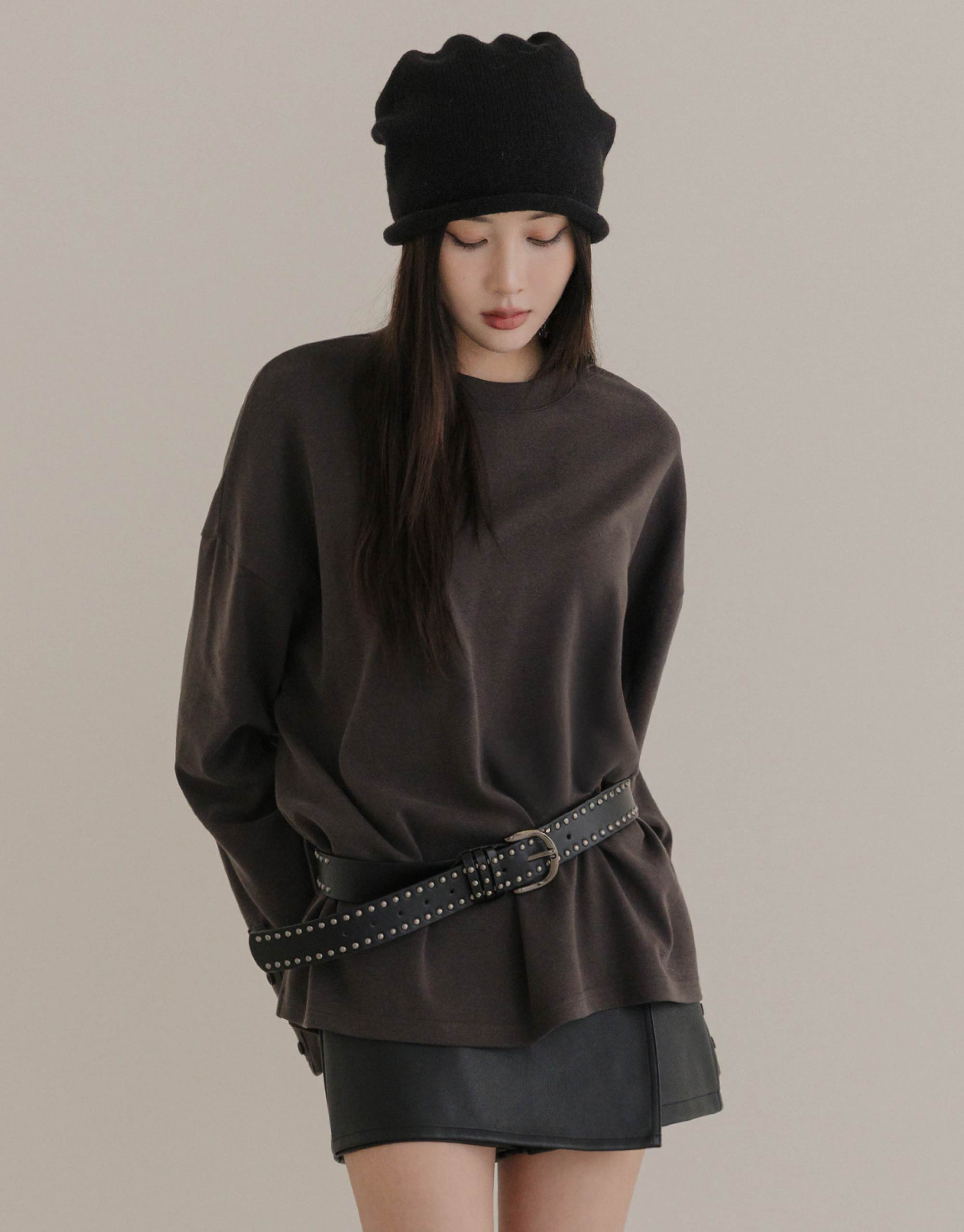 羊絨排釦袖口寬鬆上衣